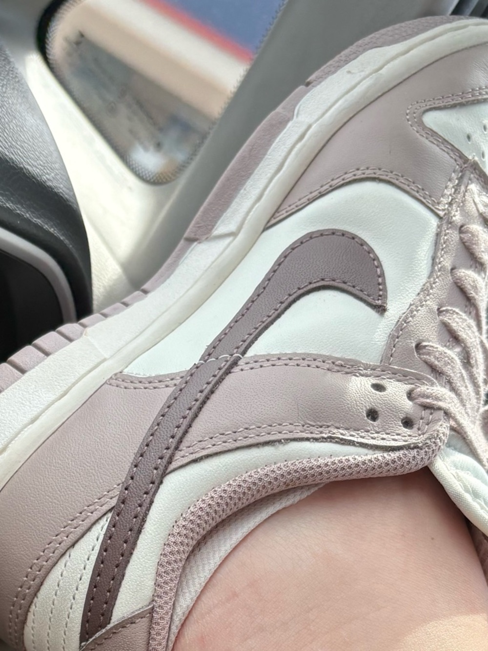 Nike Women's Low-Top Sneakers in Dusty Pink and White